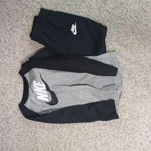 Nike Kids Black and Gray Bottoms Set